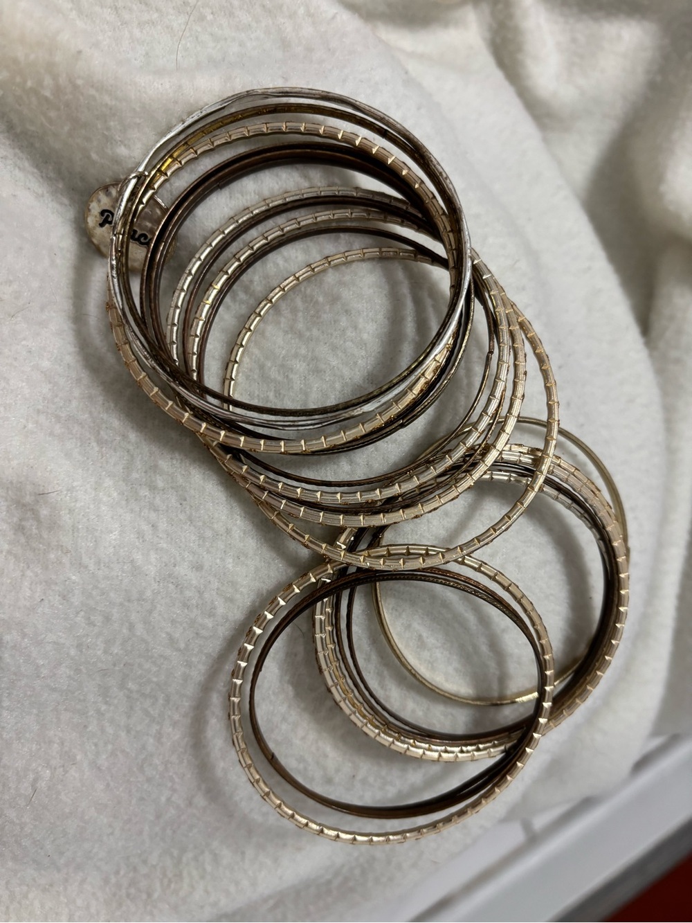 Two-Tone Gold and Silver Stackable Bangle Bracelet Set - Women Jewelry